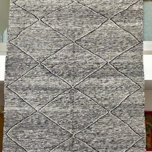 Tapis Kilim berbère Zanafi géométrique noir 2,41x1,45m