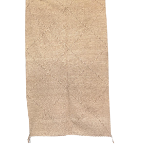 Tapis Kilim berbère Zanafi géométrique beige/écru 2,6x1,45m