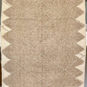 Tapis Kilim berbère Zanafi géométrique Ecru/marron 2,71x1,63m